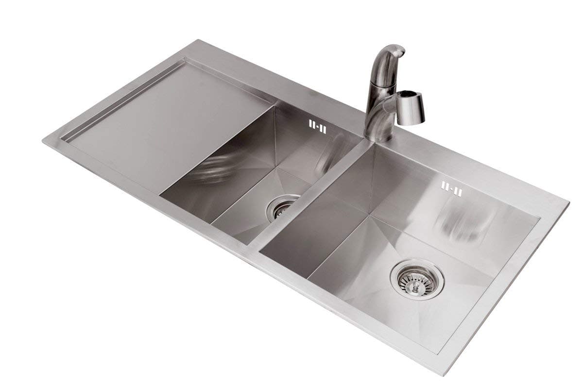 Valle Quebec 1000 x 510mm Left Hand 1.5 Bowl Kitchen Sink - Stainless Steel