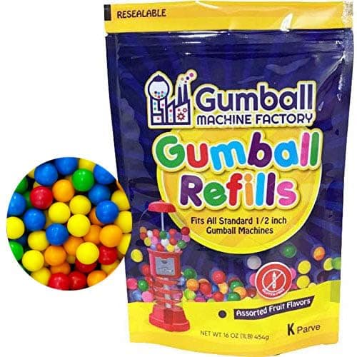 LYPC Gumballs Refill for Gumball Machines - Assorted Fruit Flavored Bubble Gum 1 pound