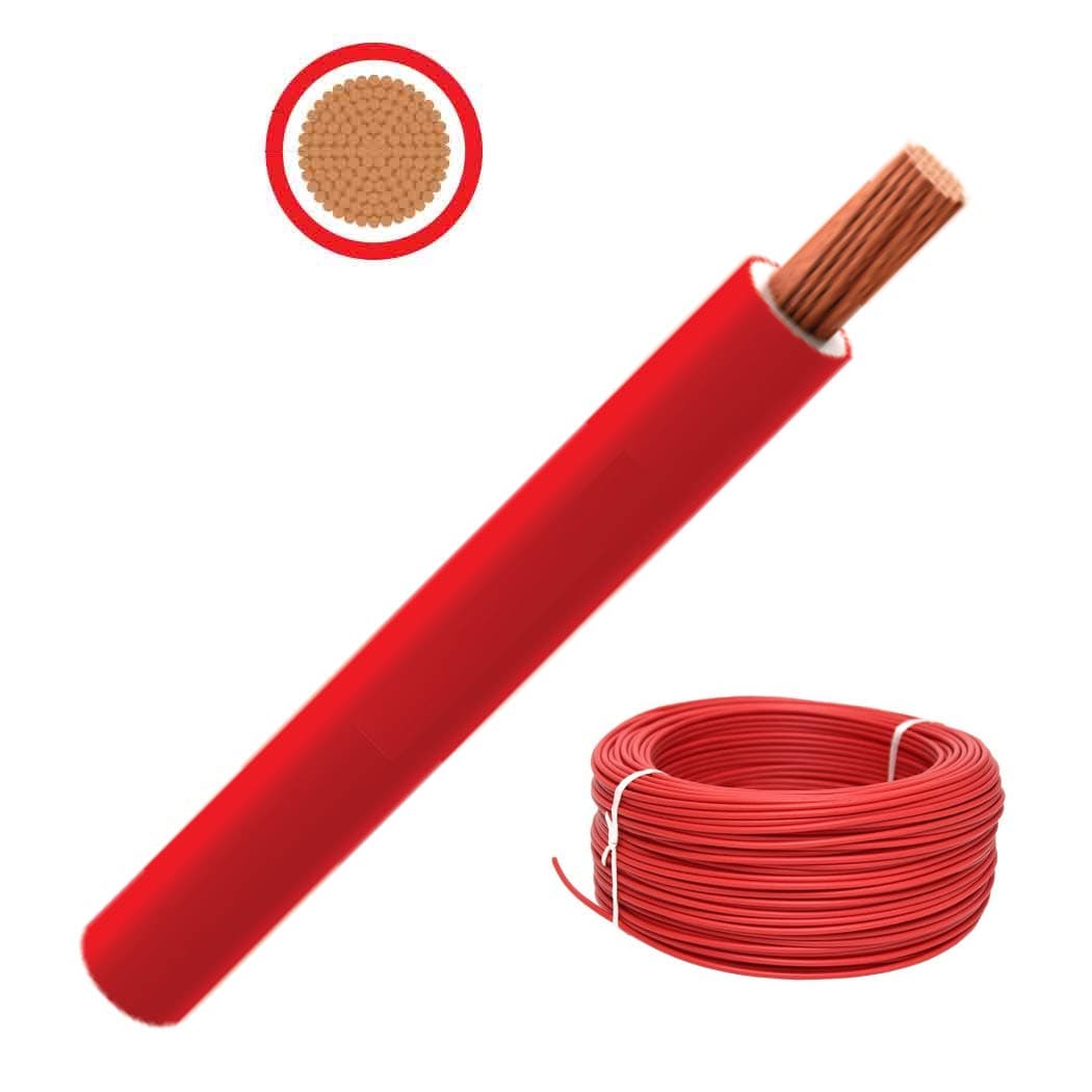 RR Multi Strand Pure Copper Single Core Flexible Cables | Trirated Electrolytic Conductor up to 105C Fire Resist Electric Panel Wire | BS6231 ISO9001 CE Compliant 100Y(90m) Roll (0.5mm, Red)