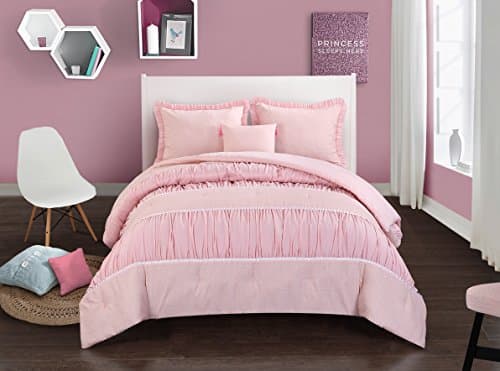 Pop Shop Addison Textured Comforter Set, Full/Queen, Pink