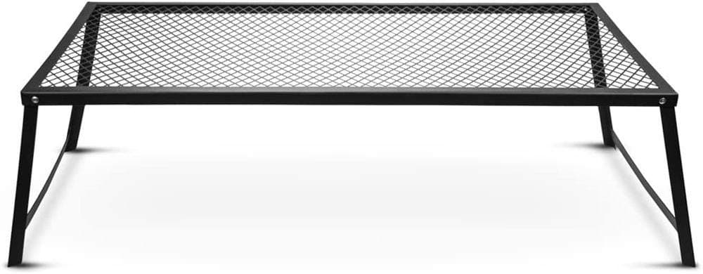 KH Folding Campfire Grill Heavy Duty Steel Grate, Portable Over Fire Camp Grill for Outdoor Open Flame Cooking