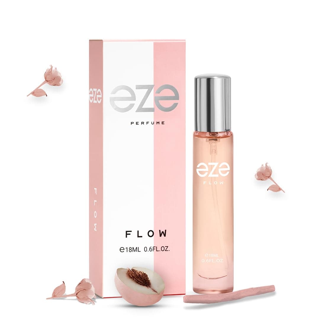 Perfume Flow Eau De Parfum For Women - 18ml | Long-Lasting Luxury Perfume | Elegant Peach, Freesia & Rose | Warm Sandalwood, Musk & Vanilla Base | Premium Floral & Woody Fragrance