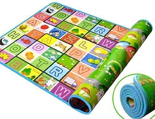 Probity Baby's Waterproof Soft and Sturdy Double Side Safety Play Crawl Mat (Multicolour, 120 X 180 cm)