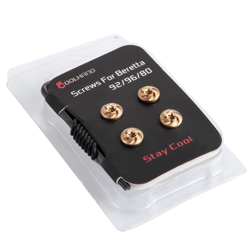 Customized Grips Screws for Beretta 92FS, M9, 92S, 92X, 92 Compact, 92A1, 96A1, 92 INOX, 4 Stainless Steel Screws, 4 O Rings, T10 Torx Key, Black/Silver/Gold/Rainbow Colors