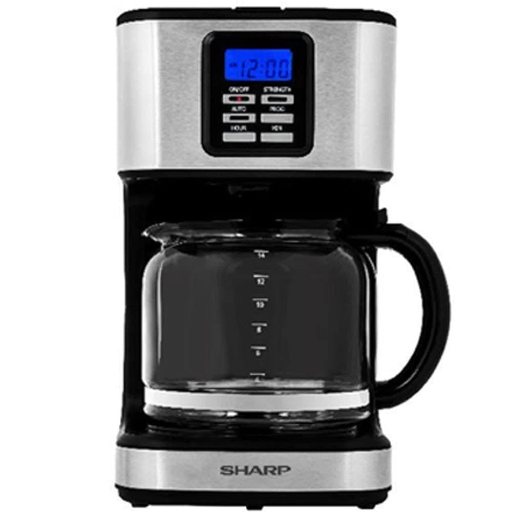 950W 15 Cup 12 Hours Programmable Coffee Maker with 1.8L Glass Carafe and Keep Warm Feature for Drip Coffee and Espresso, Black HM DX41 S3, 1 Years Warranty, Silver