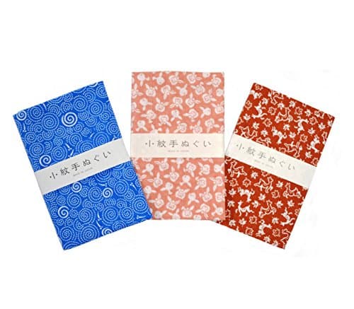 Komon Tenugui Towel 3 Type Set(Killifish,Rabbit,Deer)