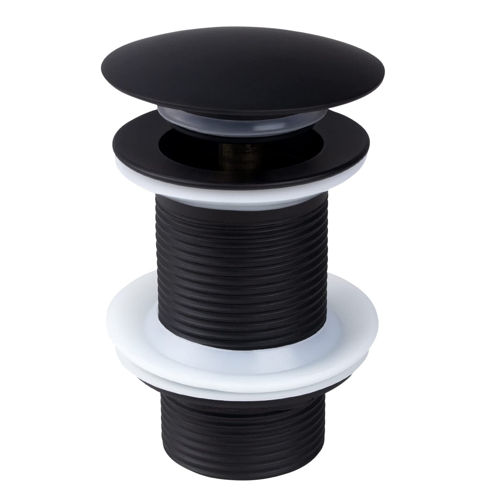 Click Clack Basin Waste Unslotted, Black Pop Up Plug for Bathroom Sink