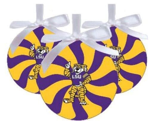 NCAA LSU Tigers Peppermint Christmas Ornaments