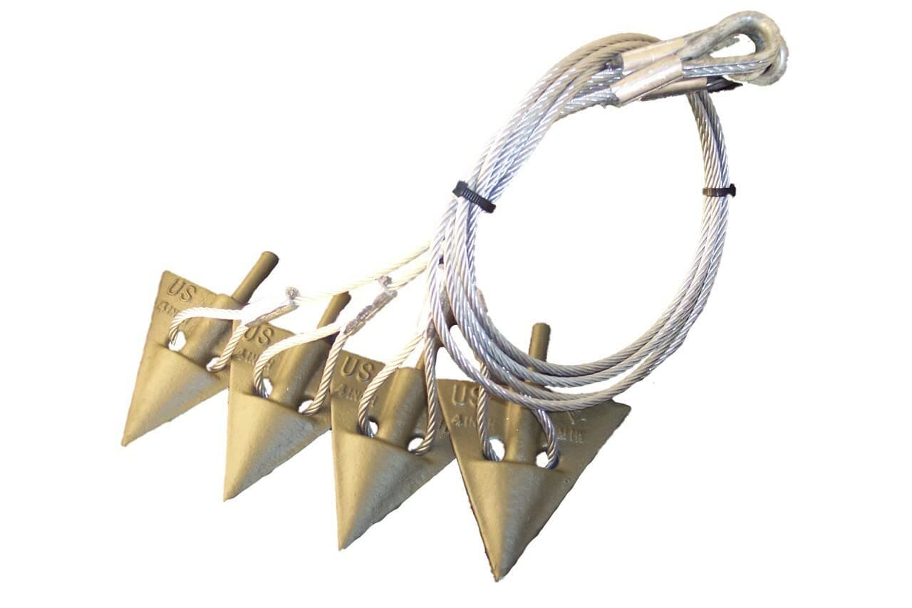 4" Earth Anchor (4 Anchor Set) W/3/16" Cable Assembly "WITH DRIVE ROD"