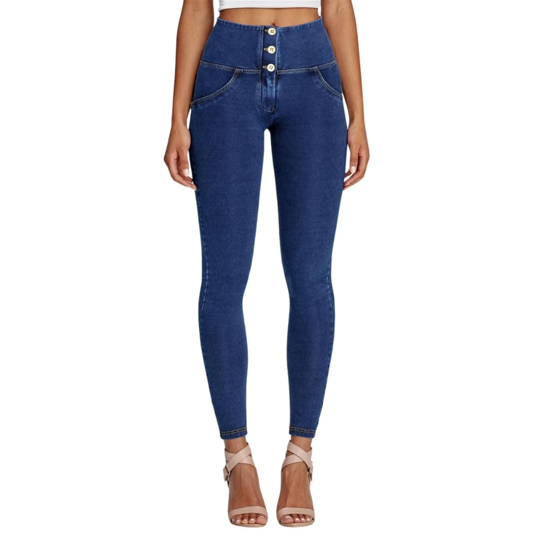WR.UP Denim Butt Lifting Jeans for Women - 3 Button High Waist Full Length Shaping Stretchy Versatile Pants for Women