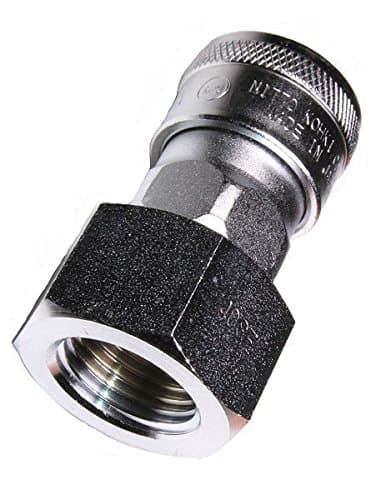 Nitto Kohki Hi Cupla 40SF Quick Connect Pneumatic Coupler Socket, 1/2" Size, Female, BSPT Thread, 218 PSI, Steel