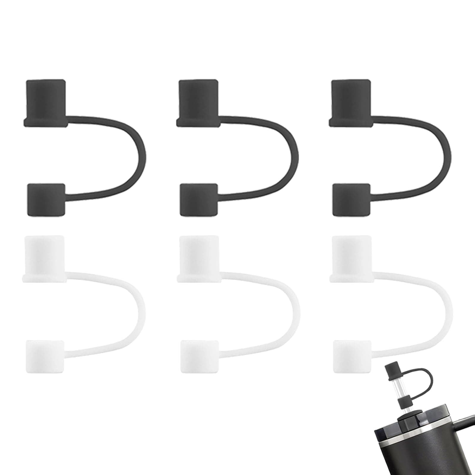 6-Pack 0.4in/10mm Straw Toppers, for Stanley Straw Covers Cap for Tumblers for Stanley 14|20|30|40|64 Oz Cup, Silicone Dust-Proof Caps( Cup is Not Included), Type6