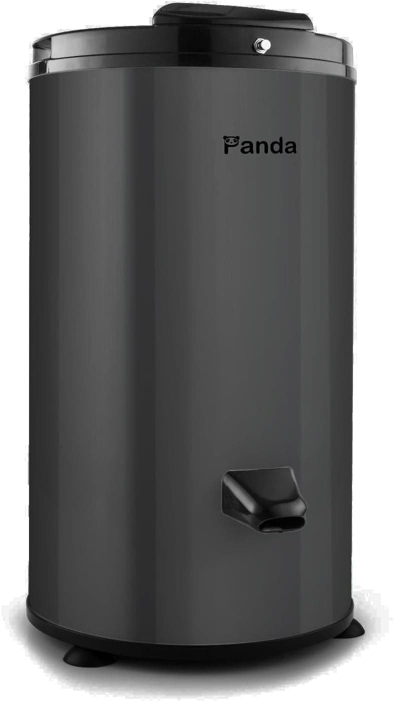 Panda 3200 RPM Portable Spin Dryer – 22lbs Capacity, Stainless Steel Drum & Outer Case, 110V – Sleek Dark Gray