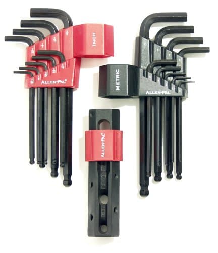 Allen-Pal 15217 18 Piece Ball End Hex Key Set with 9 Key 3/8-Inch to 7/64-Inch Assortment, 9 Key 2-Millimeter to 10-Millimeter Assortment, and Hex Wrench Handle