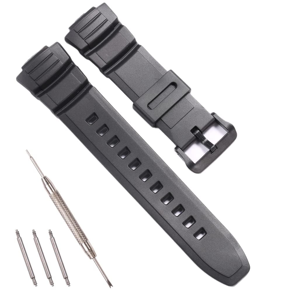 Resin Replacement Watch Band for Casio MCW-100H WS-220 HDD-S100 Men's Rubber Strap Waterproof 16mm Casual Wristband