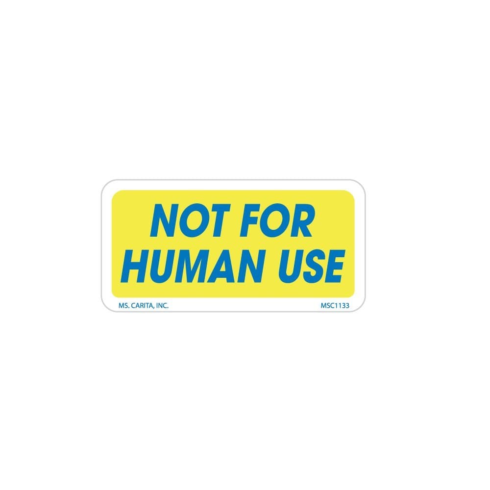 Not for Human Use Labels 1 Inch x 2 Inch 1000 Labels
