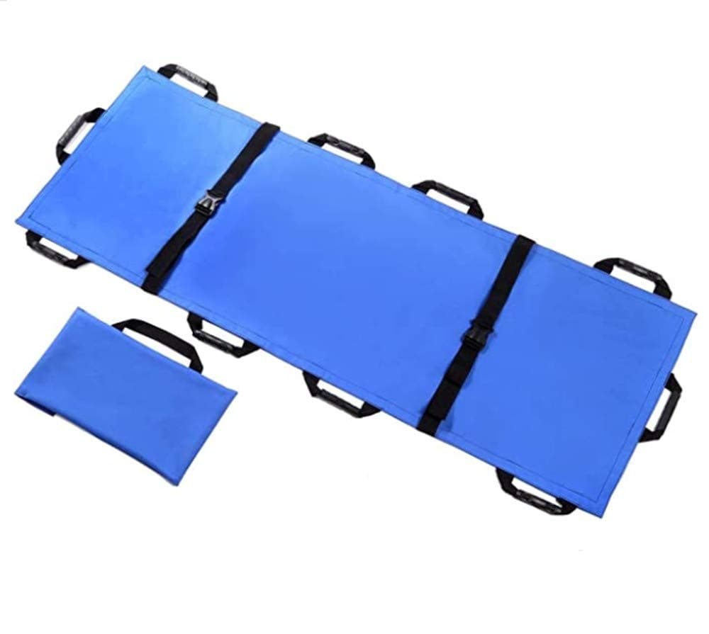 Nurth Oxford Folding Soft Stretcher with 8 Handles Waterproof Foldable/Emergency Rescue Back Stretcher with Storage Bags for Hospital,Clinic, Home,Sports venues,Ambulance Capacity 350 lbs Blue