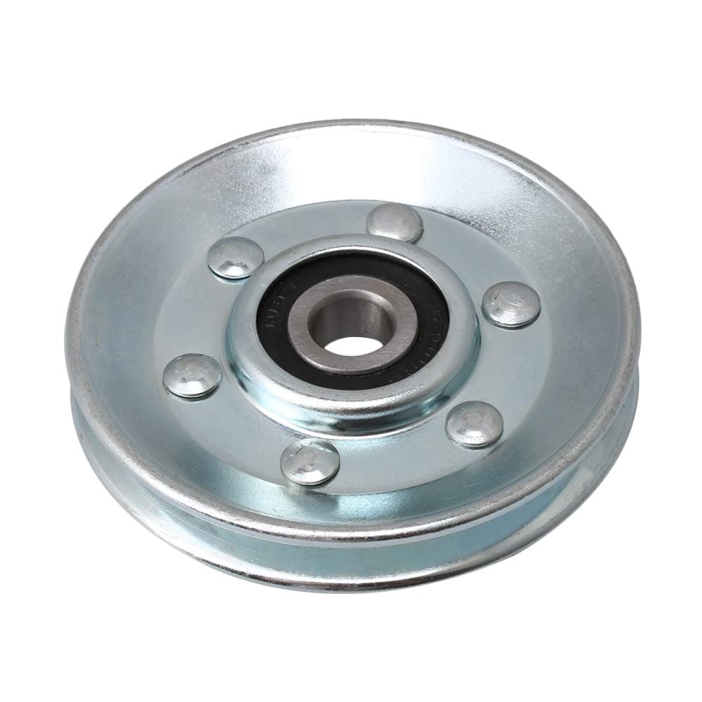 CNBTR Silver Iron Cable Pulley Wheel 10x73x11mm V Shape Groove Wheel Bearing Idler Pulley Load-Bearing 215KG for Gym Equipment Garage Door Opener