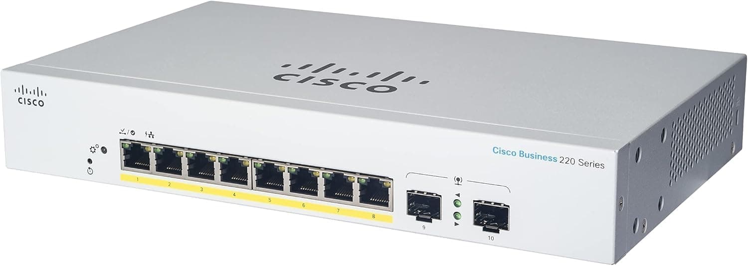Cisco Business CBS220-8P-E-2G Smart Switch | 8 Port GE | PoE | 2x1G SFP | 3-Year Limited Hardware Warranty (CBS220-8P-E-2G-NA)