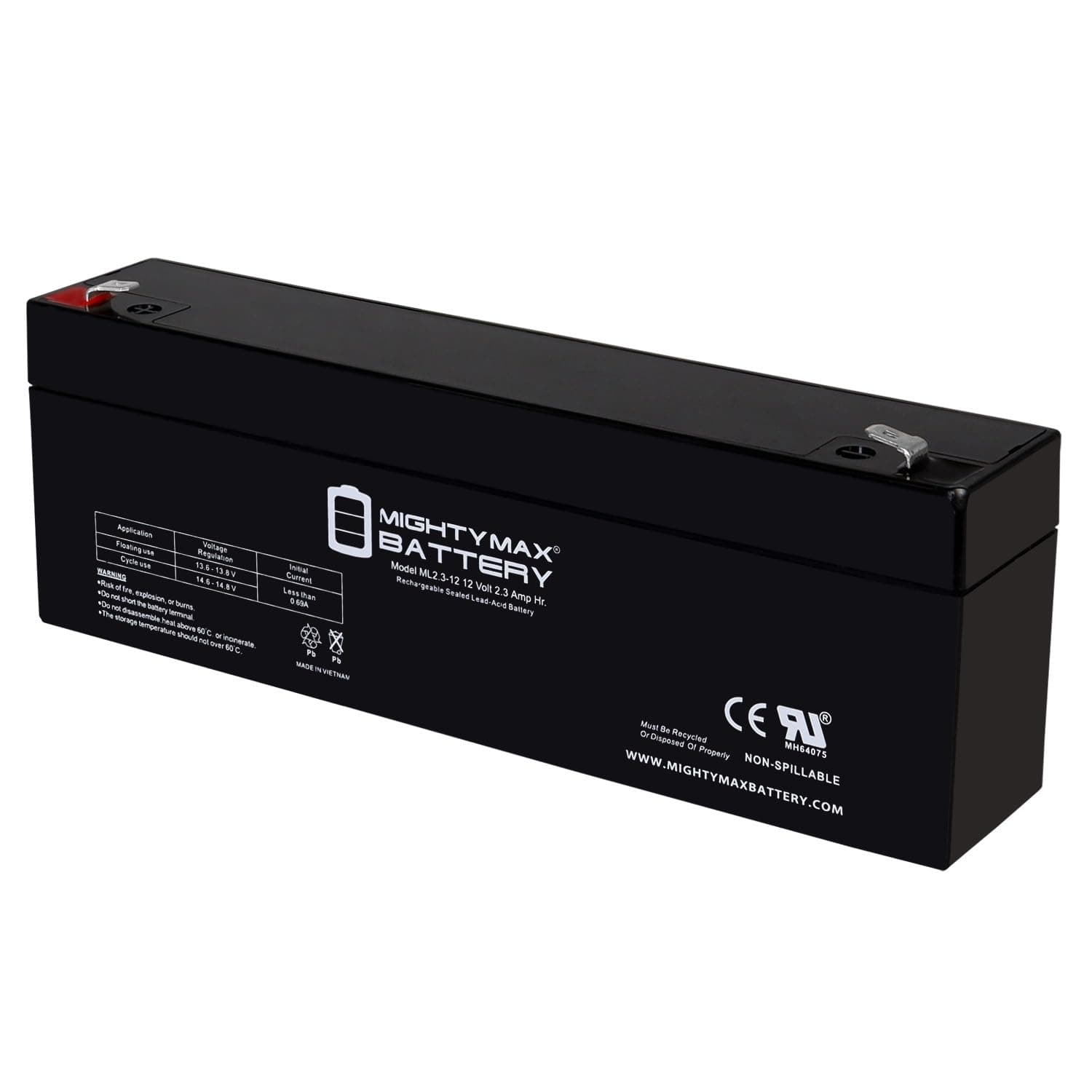 12V 2.3AH F1 SLA Replacement Battery Compatible with EnerSys Genesis NP2.3-12FR
