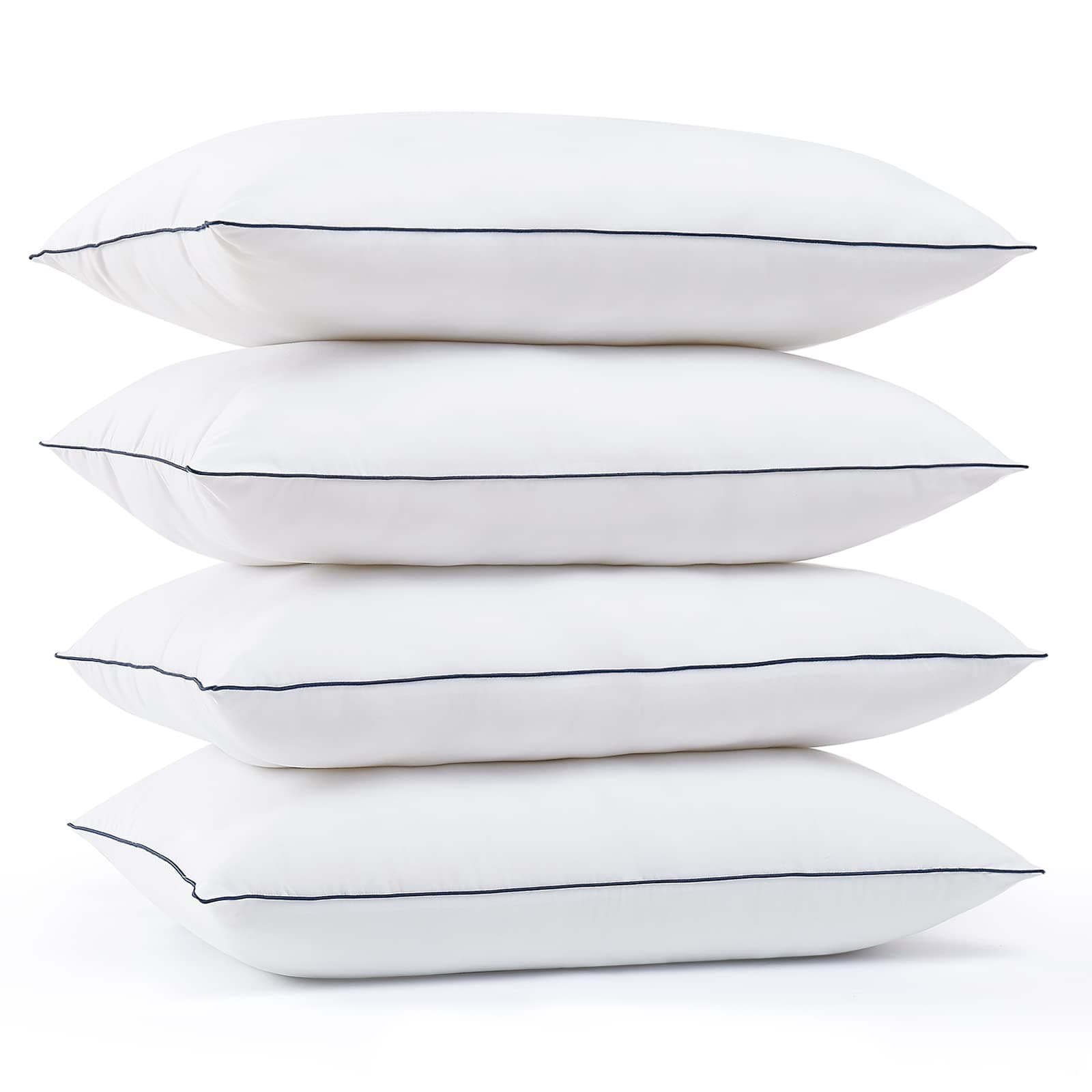 HomeMate Bed Pillows for Sleeping-Queen Size(20''x28'') Set of 4 Pillows Allergy Friendly Microfiber Shell Fluffy Down Alternative Filling Pillow Suitable Back Stomach or Side Sleepers,WhiteOEKO-TEX STANDARD 100