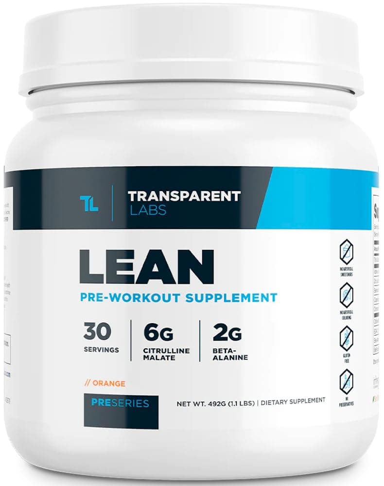 Lean Pre-Workout - Body Recomposition Pre Workout for Men and Women with Acetyl L-Carnitine, Beta Alanine Powder, & PurCaf Organic Caffeine Powder - 30 Servings, Orange