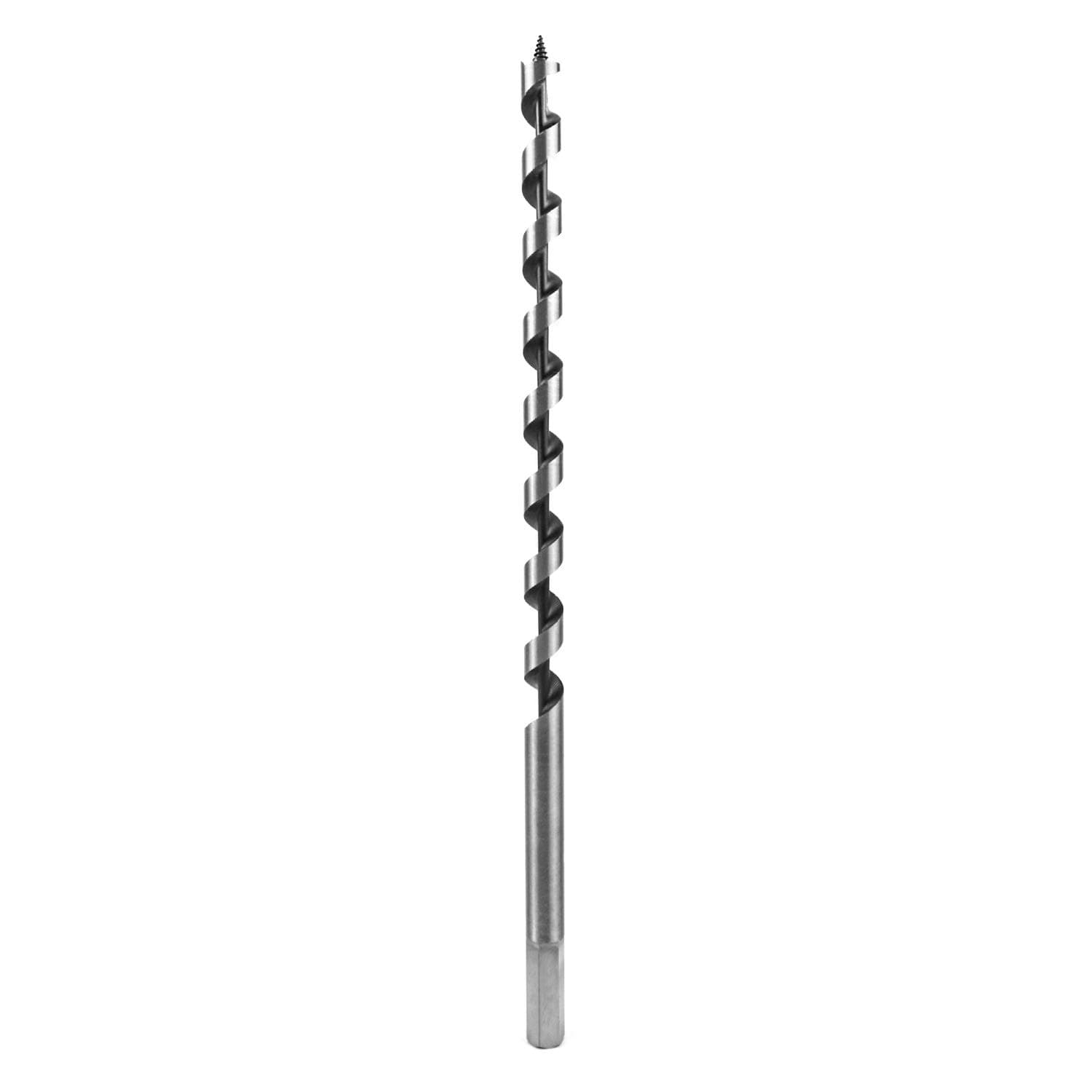 Auger Drill Bit for Wood, 1/2 Inch Diameter x 12 Inch Length, 3/8-Inch Hex Shank, Long Drill Bits