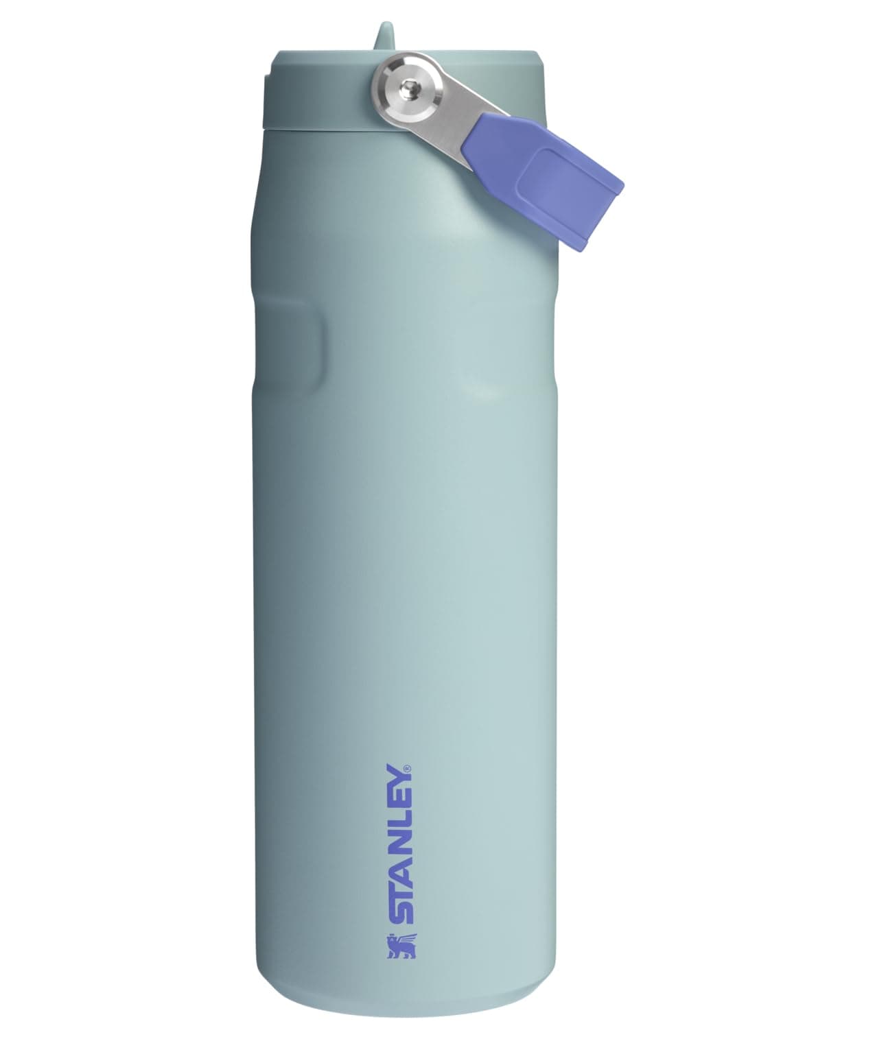 IceFlow Flip Straw 2.0 Water Bottle 24 oz | Built-In Straw for Travel and Sports | Lightweight and Leak Resistant | Insulated Stainless Steel | BPA-Free | Blue Cactus