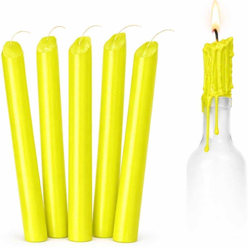 Solid Color Dripping Candle - Drip Candle Pack of 6 (Yellow)