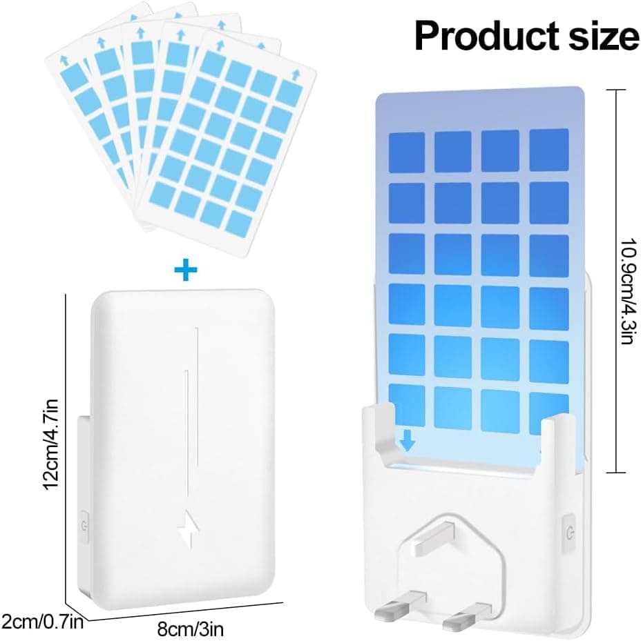 ORCHID M®Flying Insect Trap for Fruit Fly, Gnat, Moth, Plug-in Indoor Mosquito Bug Trap Catcher with Night Light UV, Noiseless and Easy to Use, Ideal for House Bedroom Kitchen(1 Device+ 5 Refills)