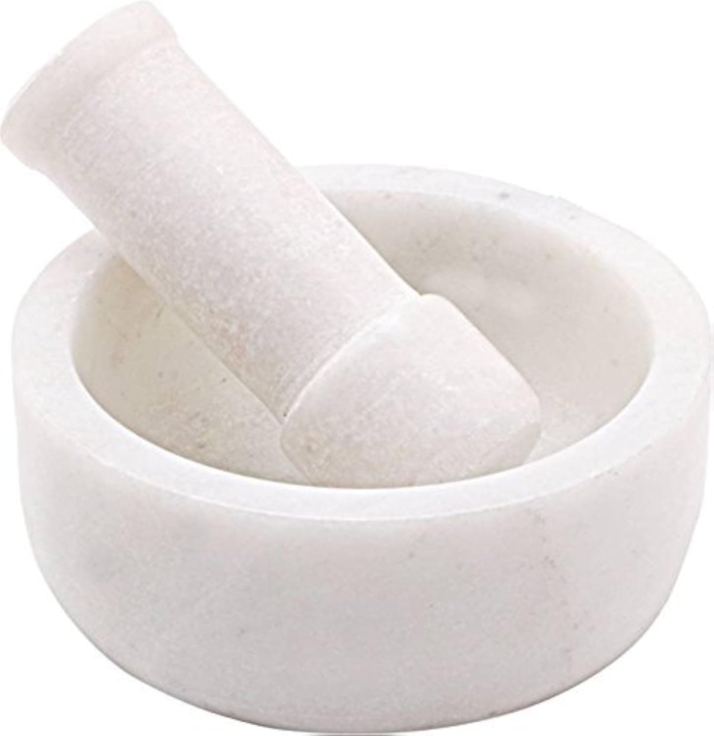 Simran Handicrafts B E Craft, Mortar and Pestle Set, kharad, Masher Spice Mixer/Okhli and musle/Kharal for Kitchen (4 inches, White )