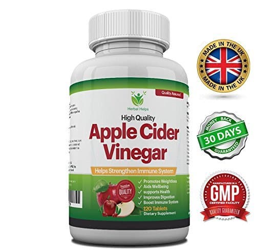 Apple Cider Vinegar 500 mg| Support Weight Loss & Sugar Balance |120 Tablets | 100% Money Back Guarantee |Quality Assured | Made in UK