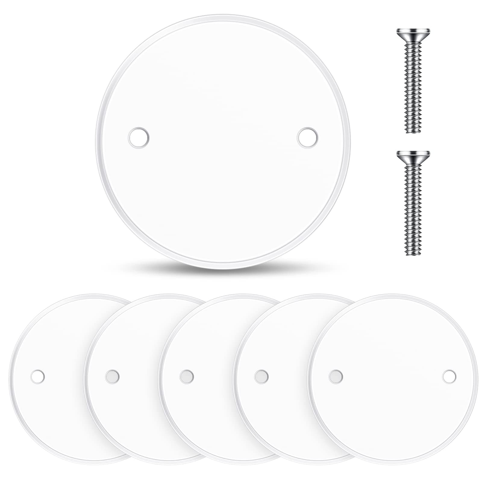 Plastic Flat Blank Plate Wall Hole Cover Ceiling Cover Plate, Outlet Cover, Electrical Box Cover with M3.5 Screws for Ceiling Fan Light Switch Junction Box (26 Pcs, 4.3 Inch in Diameter)