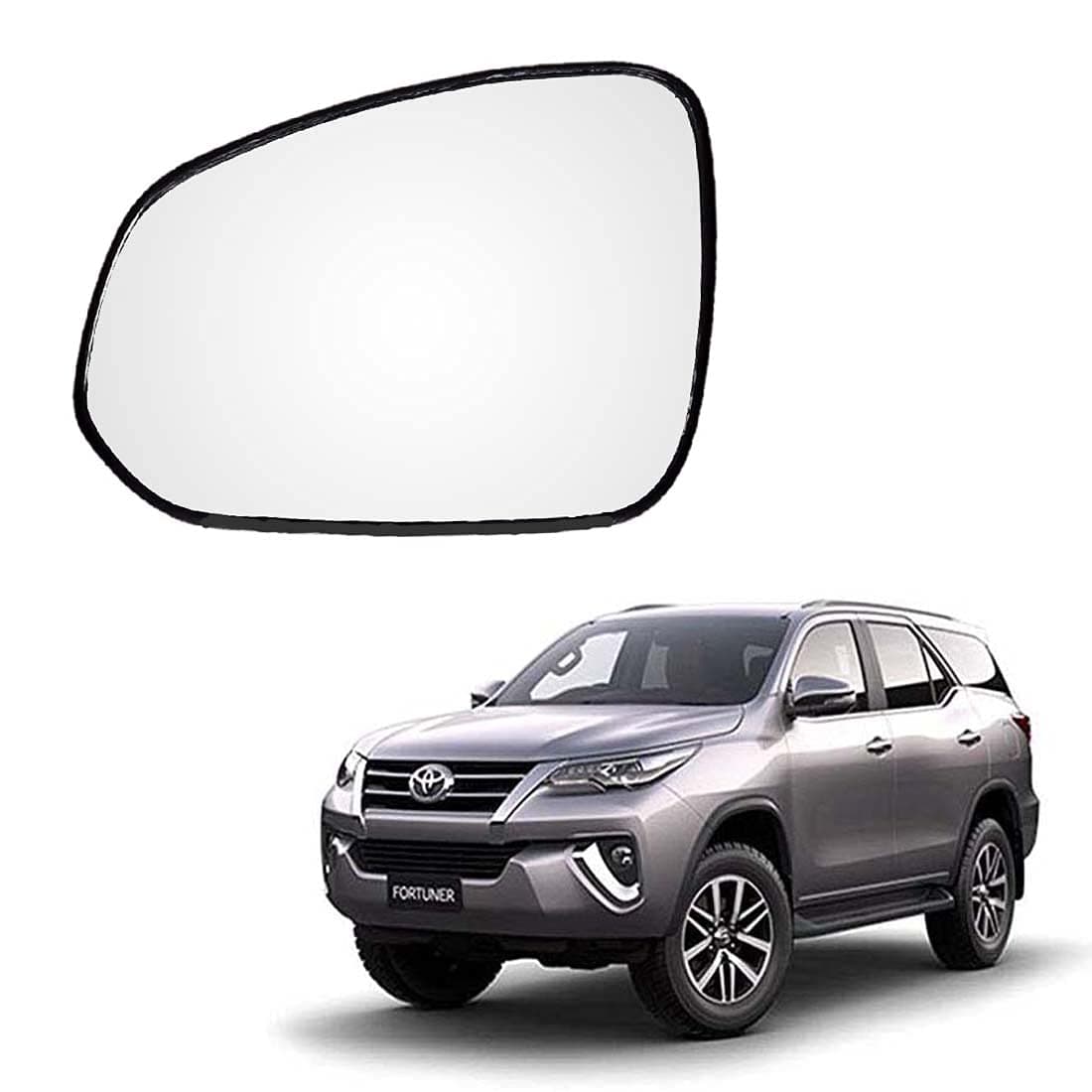 MACZO - Left Side Mirror Glass/Tukdi/Sub Mirror Plate/orvm Toyata Fortuner 2016-2022 Model