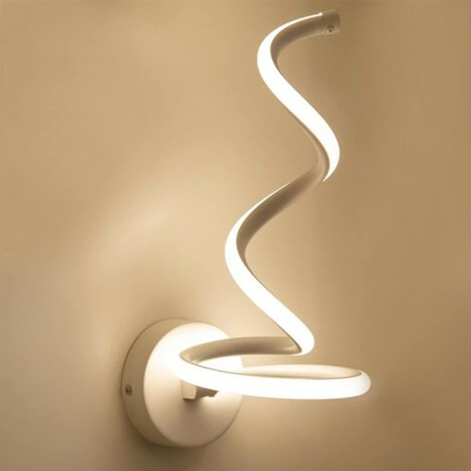 Modeen LED Spiral Wall Light Simple Modern Creativity Bedroom Aisle Bedside Lamp Wall Sconce Living Room Aluminum Metal Wall Lamp