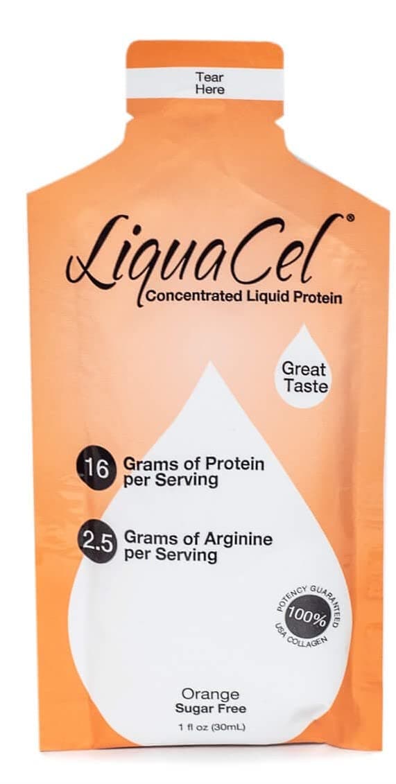 LIQUACEL Concentrated Liquid Protein Packets Orange 100 X 30ML (1OZ)