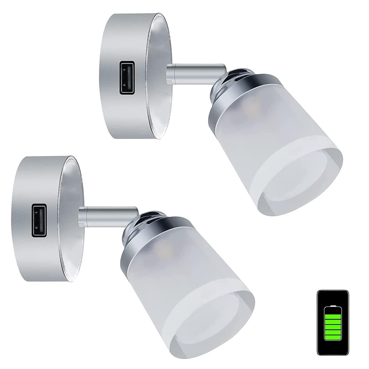 – JUTTAUTO 12V LED Reading Light with USB, 3W Touch Switch Wall Spot Light, Caravan Interior Dimmable Bedside Lamp for Boat Camper Van RV Cabin Truck Motorhome, Warm White