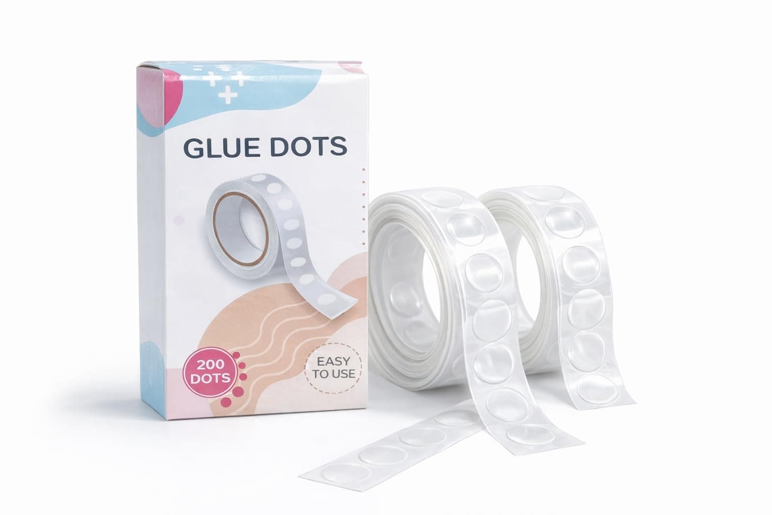 Festiko® Balloon Glue Dots 200 Pcs (2 Rolls) | Double Sided Adhesive for Balloons Decoration | Easy Removable, No Damage, Best for Lightweight Party Decor, Wall & Ceiling Use