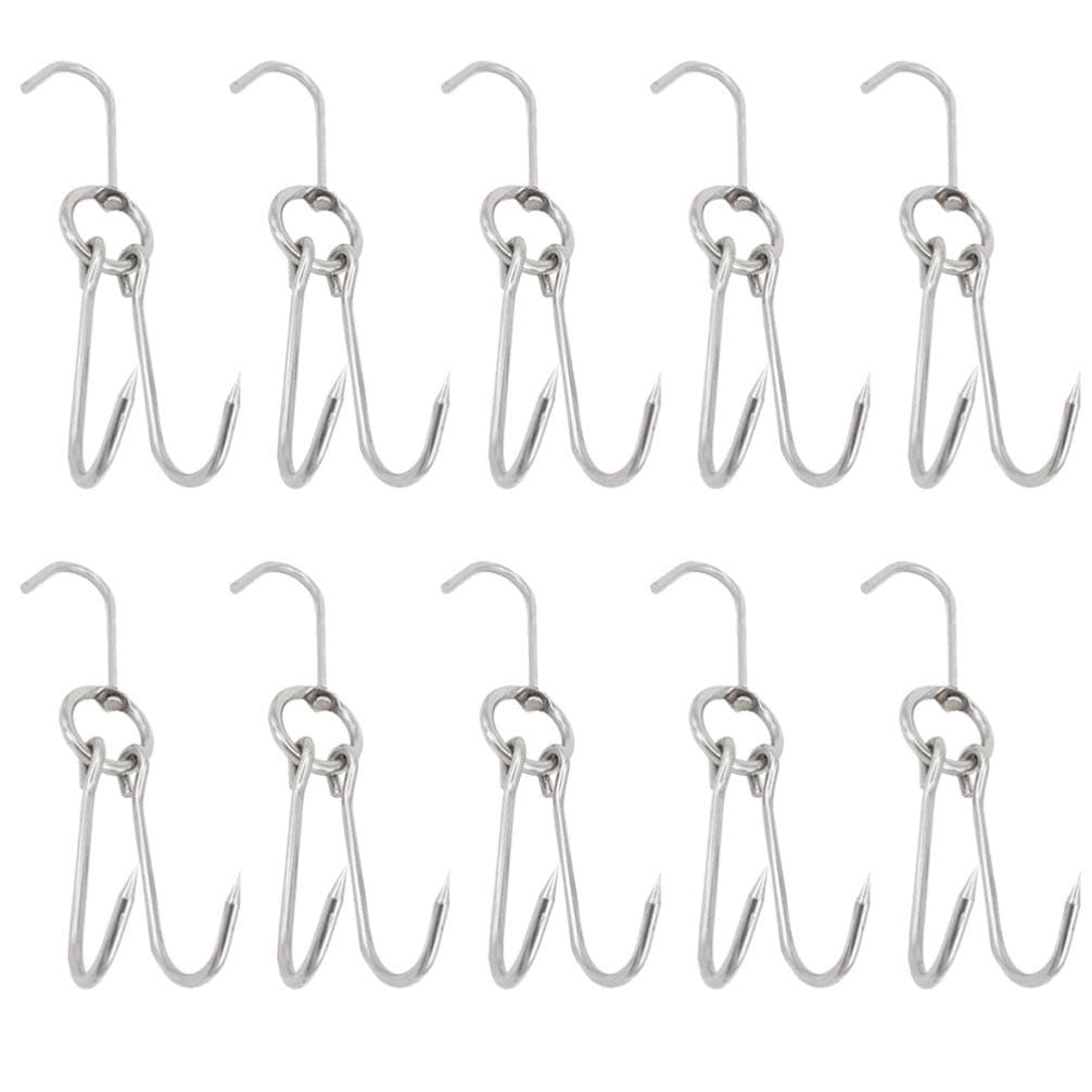 DOITOOL 10 Pcs Stainless Steel Roast Duck Hooks 9 Inch Meat Hanging Hooks for BBQ Smoking Poultry Kitchen and Outdoor Cooking Tools