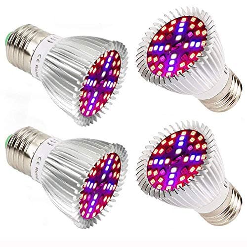 Esbaybulbs 40W LED Grow Light Bulbs E26 4 Pack, Full Spectrum Grow Lamp Red Plant Light for Hydroponics Greenhouse Indoor Plants