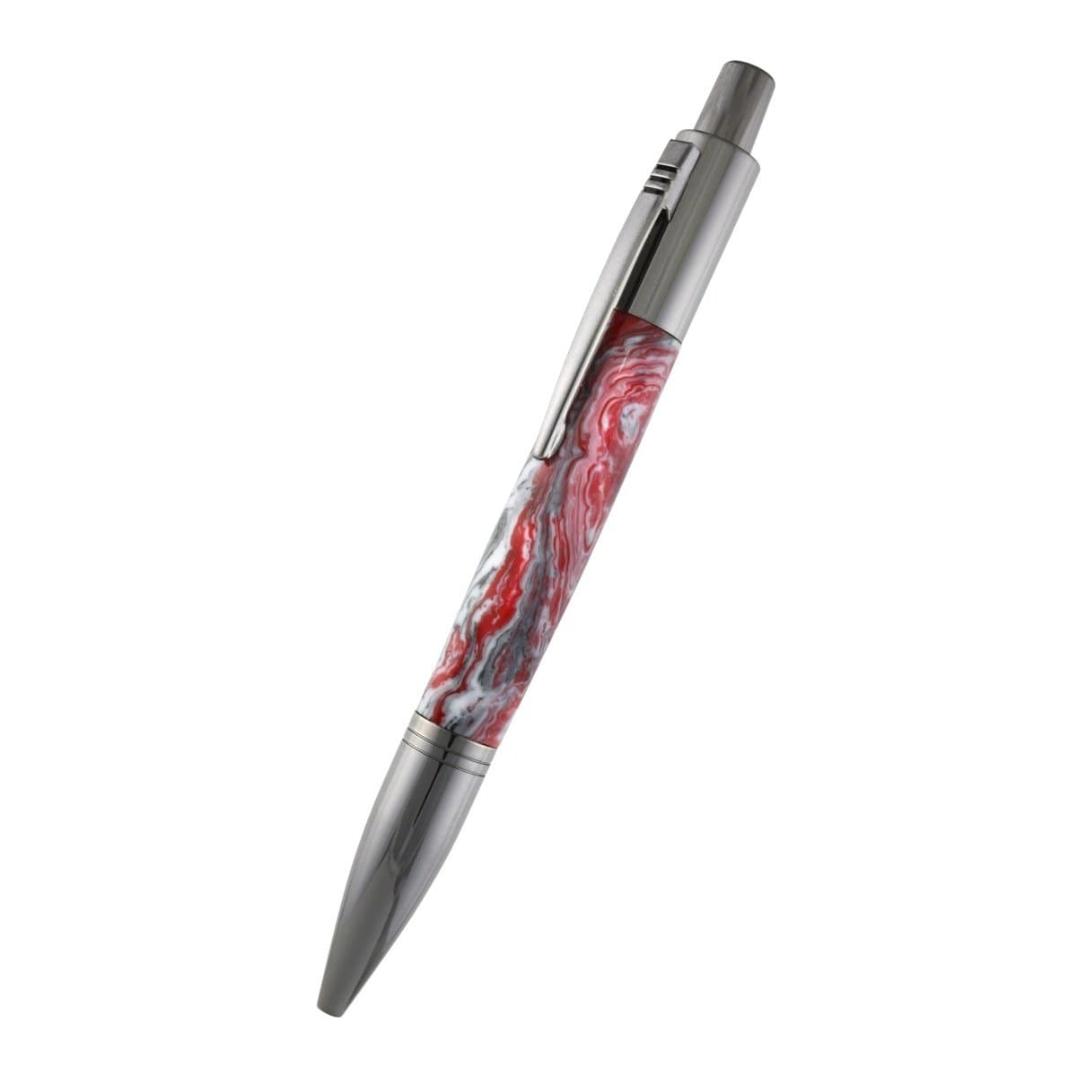 Vesper Click Red White Black Acrylic Click Pen Custom Handmade Acrylic Ballpoint Hand Turned