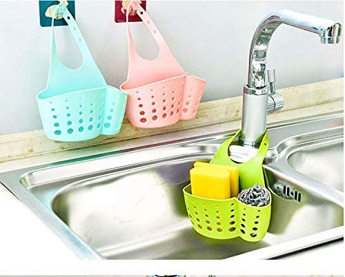 YUTIRITI 1 PC Kitchen Sponge Drain Hanging Holder Bathroom Storage Rack Basket Toilet Soap Shelf Organiser - Green Color