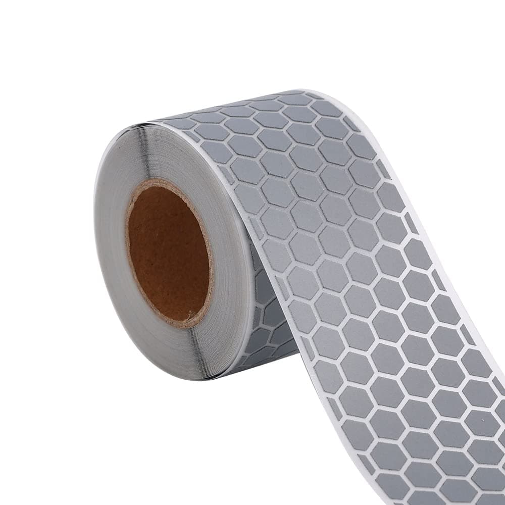 High Visibility Iron On Silver Reflective Heat Transfer Vinyl Tape for Clothing Honeycomb-Shaped (2 Inch x 10 Yard)