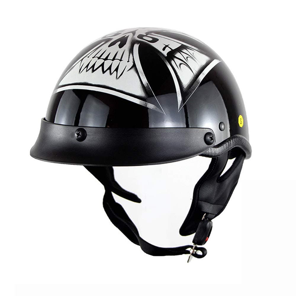 Motorcycle Harley Half Face Jet Helmet DOT Approved Retro Personality Bike Cruiser Chopper Helmets Half Helmets Half-covered Adult Man Helmet