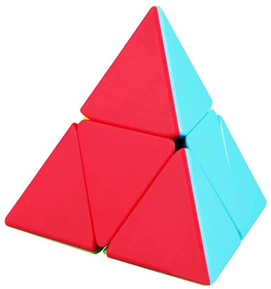 QIYI Pyramid Speed Cube 2X2 Stickless Triangle Magic Cube Puzzle Toy Colorful