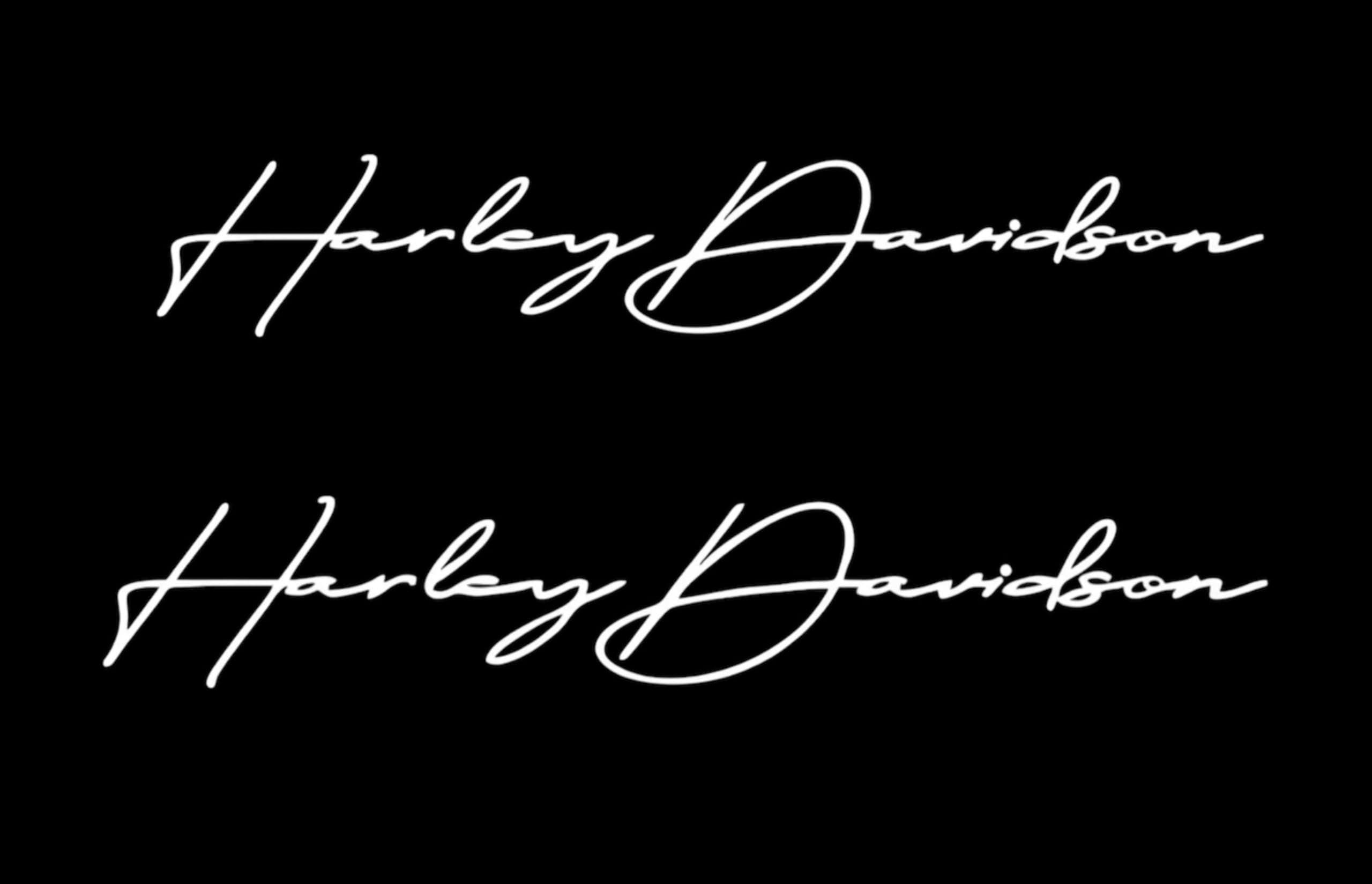 f&b decals handscript 2"x10" Moto Harley #2 Piece Waterproof, Easy to Apply. (White)