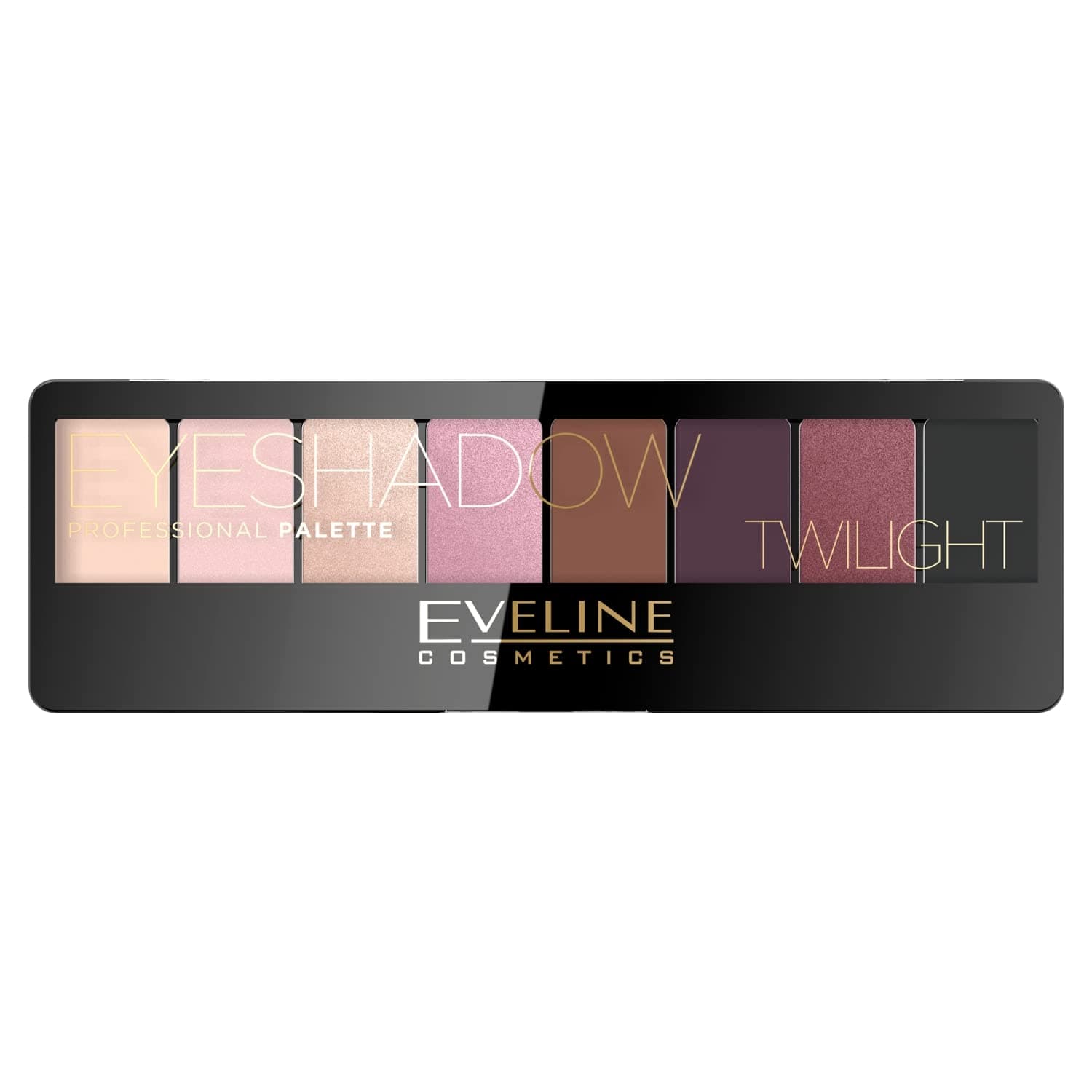 Eveline Cosmetics Eyeshadow Professional Professional Eyeshadow Palette - 8 Shades Twilight | Versatile Makeup for Day and Night | Includes Dual-Sided Applicator