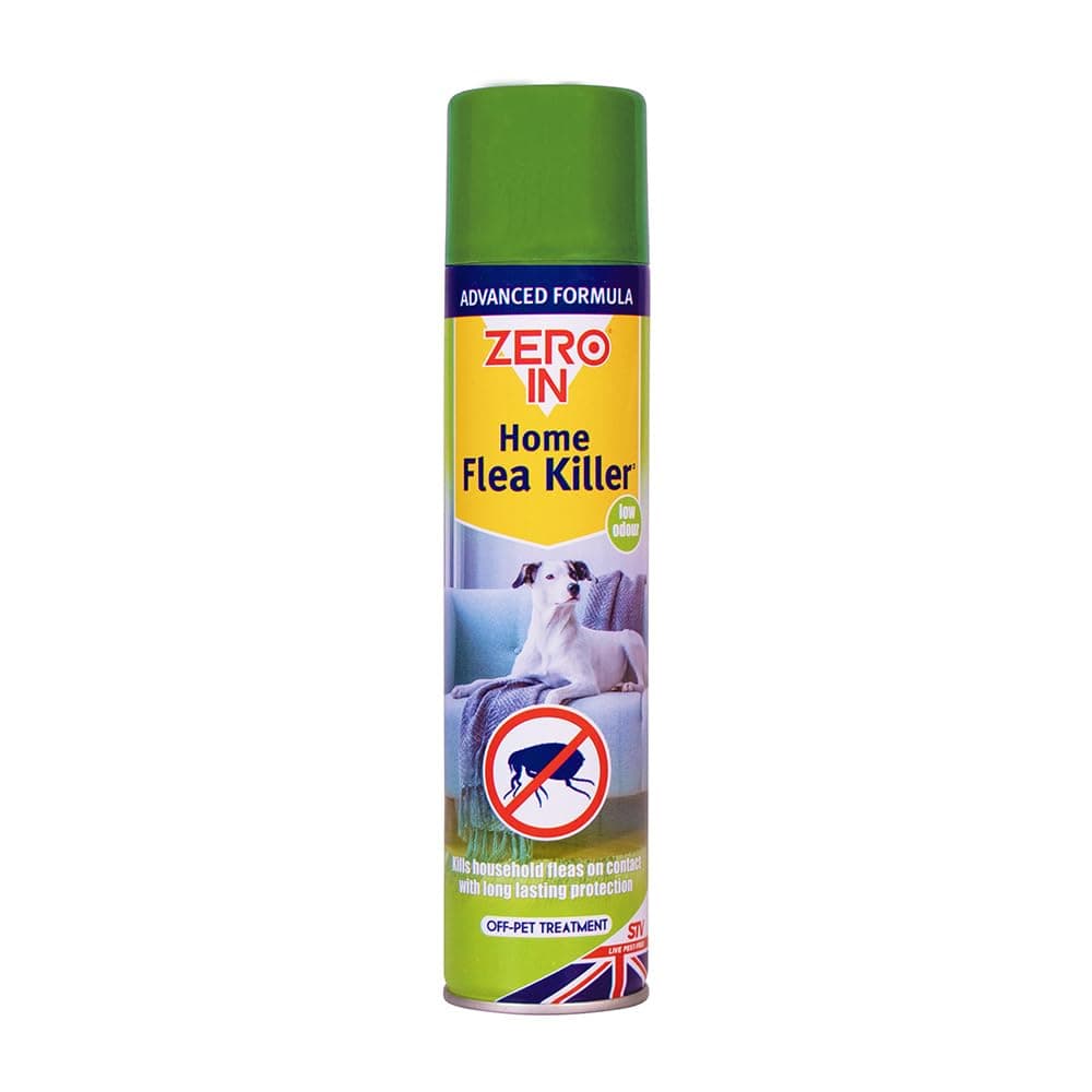 Zero In Home Flea Killer Treatment – 300 ml Aerosol, Off-Pet Treatment Controls Fleas and Larvae in the Home, Preventing Reinfestations. Ready-To-Use. Treats Bedding, Carpets and Soft Furnishings