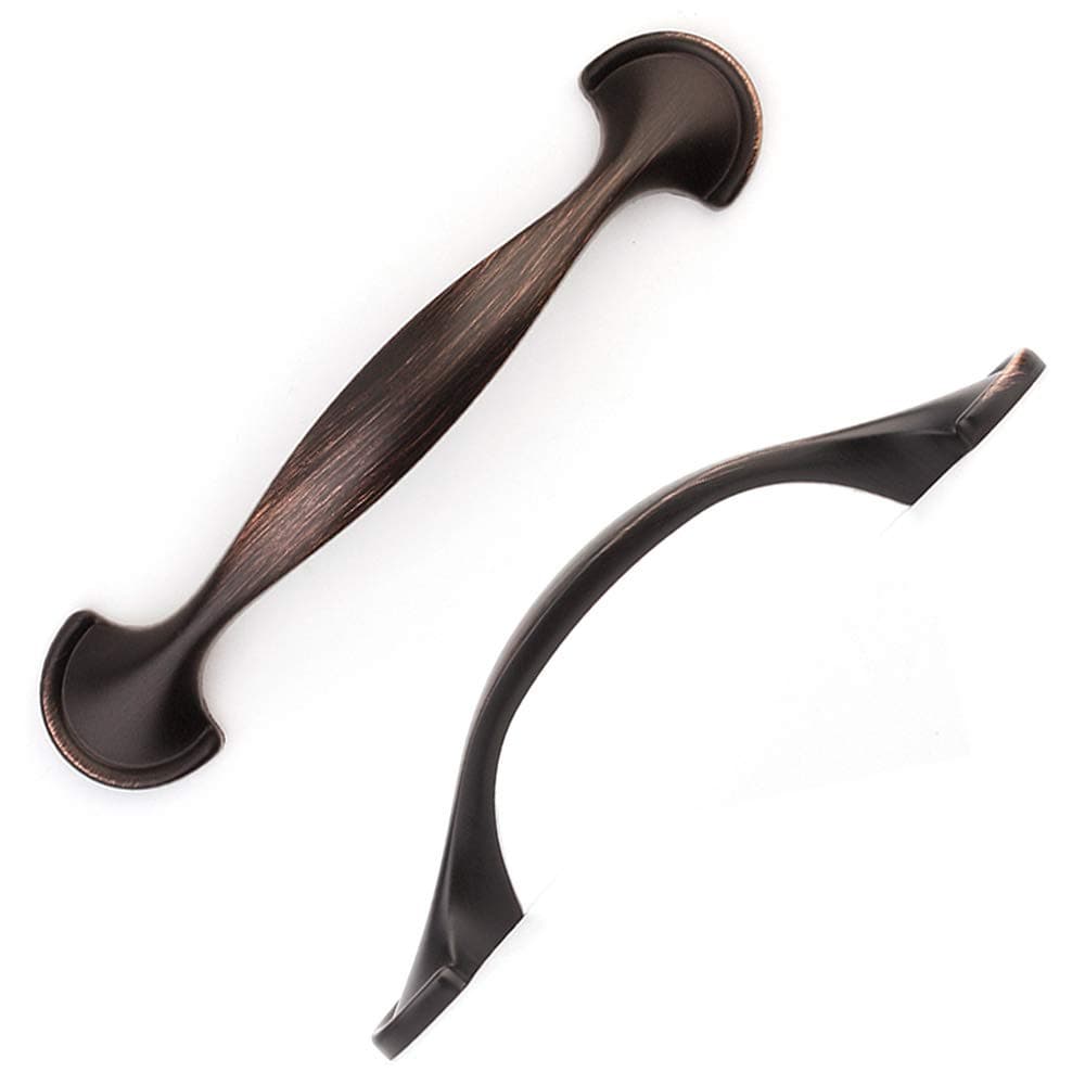 Koofizo Half Round Foot Cabinet Bow Pull - Oil Rubbed Bronze Furniture Handle, 3.8 Inch/96mm Screw Spacing, 10-Pack for Kitchen Cupboard Door, Bedroom Dresser Drawer, Bathroom Wardrobe Hardware
