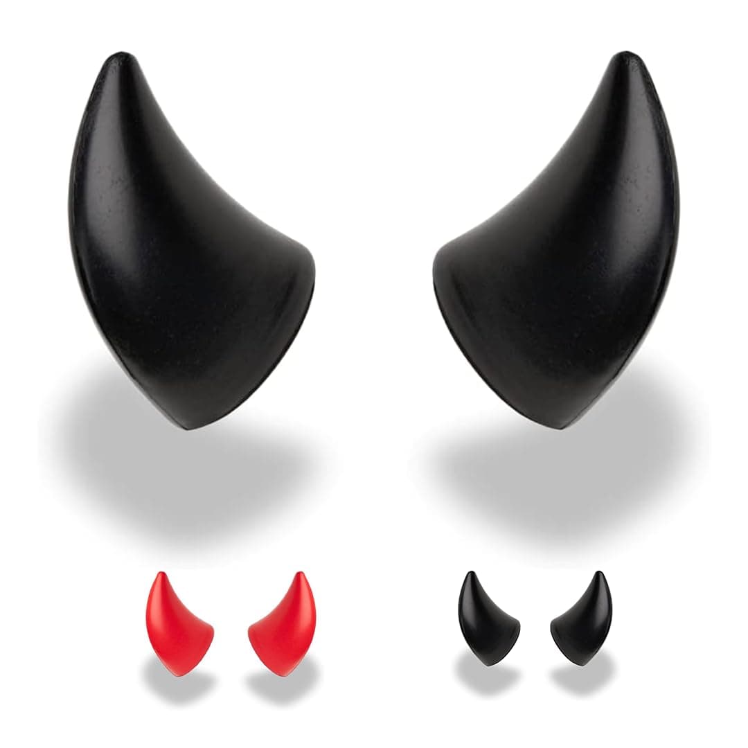 Helmet Flair Softeez Devil Horns for Helmet | Made in USA | Foam Helmet Accessory for Bike Helmet, Ski Helmet & Airsoft Helmet | Peel & Stick | Pair (Helmet Not Included)